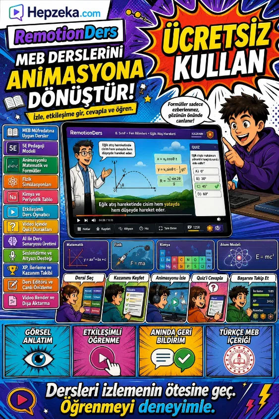 İnteraktif animasyonlu ders ve görsel eğitim stüdyosu